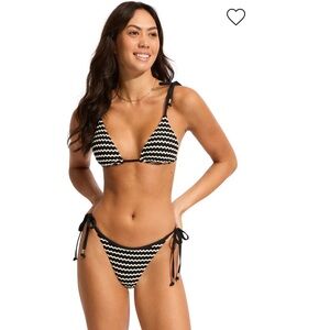 Seafolly Mesh Effect Bikini Set Triangle Top Hipster Bottom Size AU 8 US Small